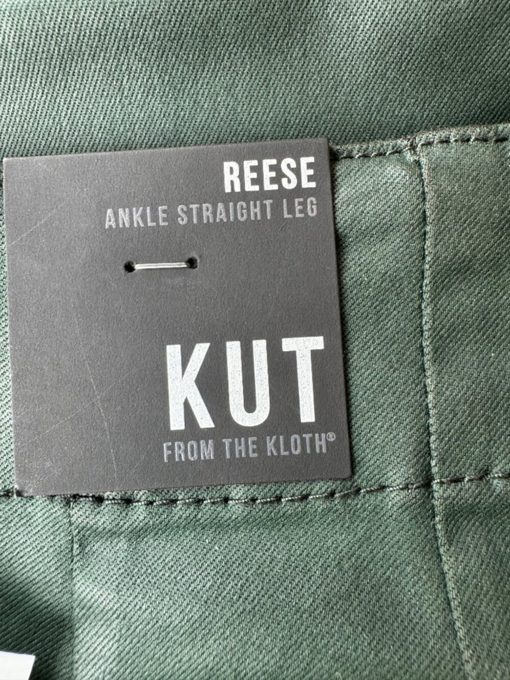 KUT from the Kloth Reese Coated Ankle Straight Pants Forest Green 4 NWT - Picture 11 of 16
